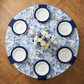 French Toile 108" Round Tablecloth - Blue - CV Linens