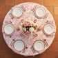 French Toile 108" Round Tablecloth - Pink - CV Linens