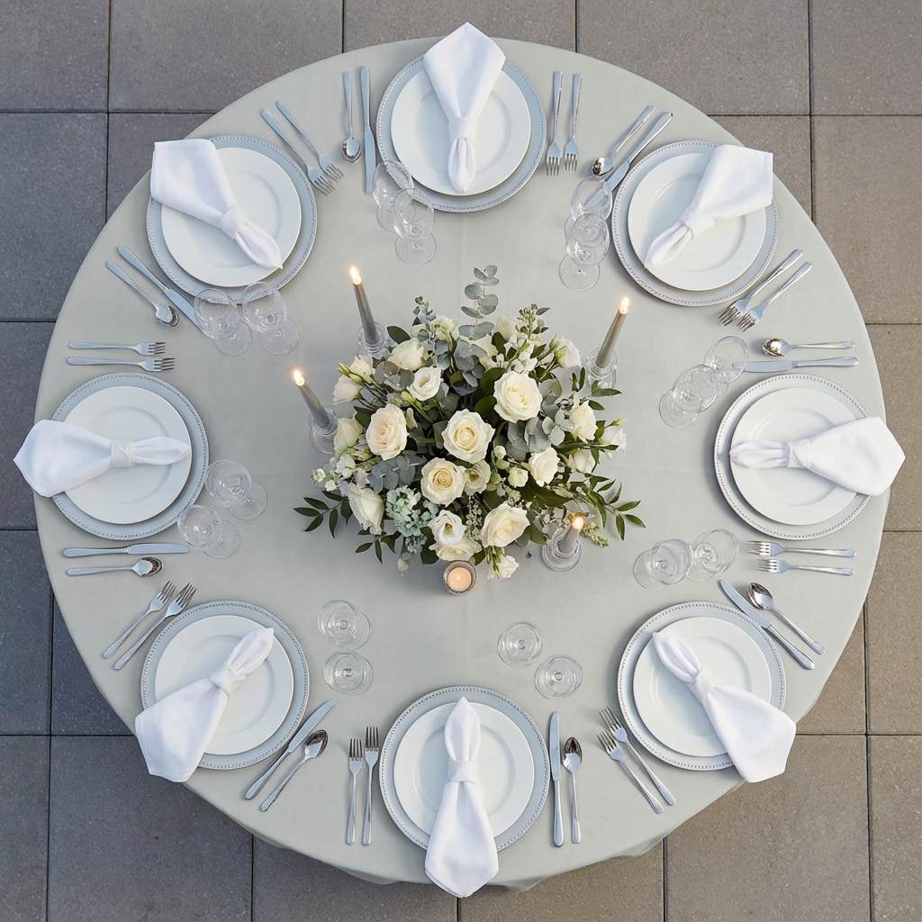 Gray/Silver Economy Polyester 108" Round Tablecloth | Wedding | Event | Wholesale by CV Linens