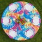 Tie-Dye Polyester 108" Round Tablecloth - CV Linens