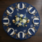 Accordion Crinkle Taffeta 120" Round Tablecloth - Navy Blue - CV Linens