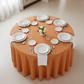 Burnt Orange Economy Polyester 120" Round Tablecloth | Wedding | Event | Wholesale by CV Linens