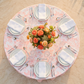 Coral French Toile 120" Round Tablecloth | Polyester | Wedding | Event | Wholesale by CV Linens