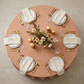Latte Rose Premium Polyester Round Tablecloth Size: 120 in | Wedding | Event | Wholesale by CV Linens