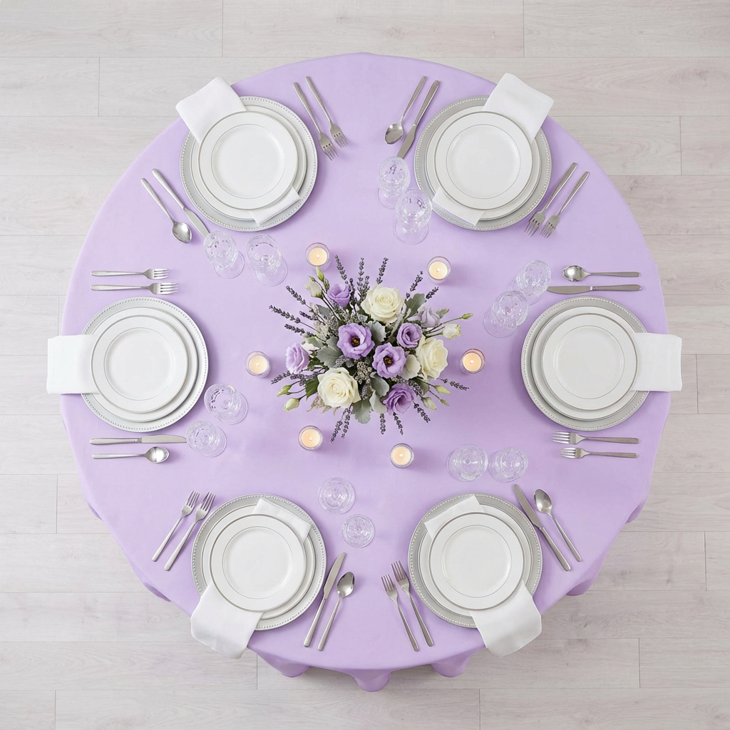 Lavender Premium Polyester 120" Round Tablecloth | Wedding | Event | Wholesale by CV Linens