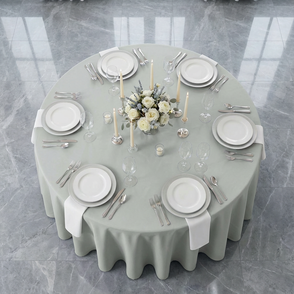 Gray/Silver Premium Polyester Round Tablecloth Size: 120 in | Wedding | Event | Wholesale by CV Linens