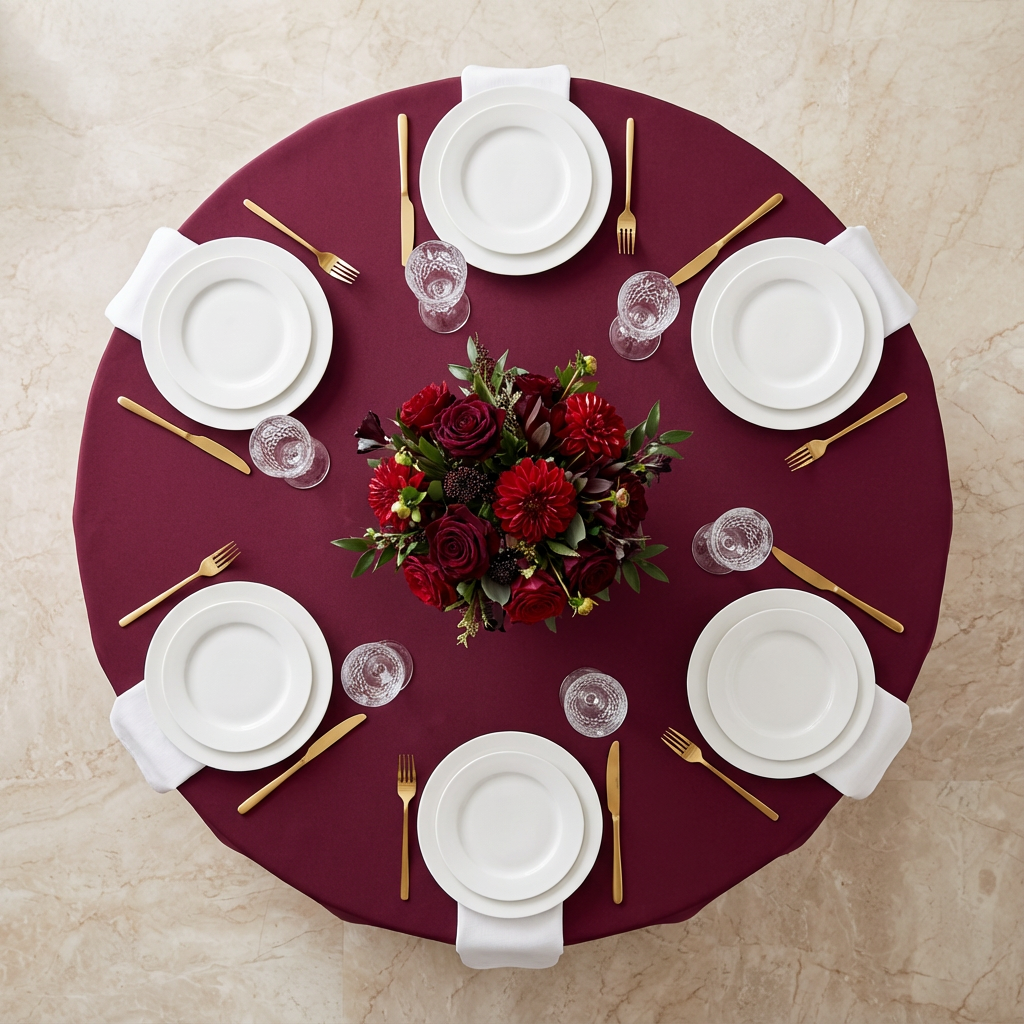 Cabernet Premium Polyester 120" Round Tablecloth | Wedding | Event | Wholesale by CV Linens