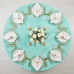 Velvet 120" Round Tablecloth - Light Turquoise - CV Linens