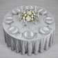 Velvet 120" Round Tablecloth - Silver - CV Linens