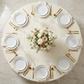 Accordion Crinkle Taffeta 132" Round Tablecloth - Ivory - CV Linens