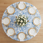 Blue French Toile 132" Round Tablecloth | Polyester | Wedding | Event | Wholesale by CV Linens