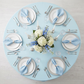 Baby Blue Premium Polyester 132" Round Tablecloth | Wedding | Event | Wholesale by CV Linens