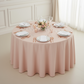 Blush/Rose Gold Round Premium Polyester Tablecloth Size: 132 in | Wedding | Event | Wholesale by CV Linens
