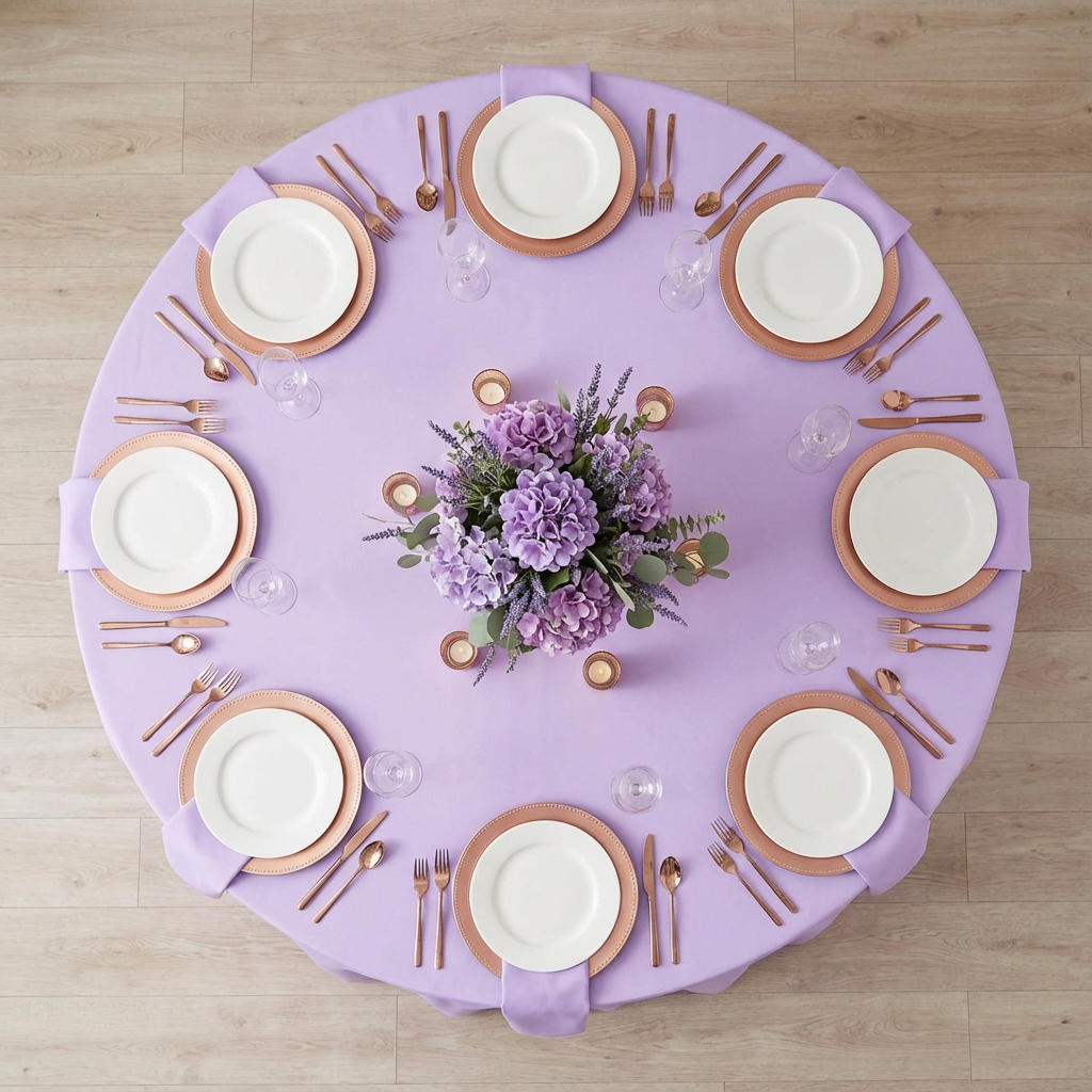 Lavender Premium Polyester 132" Round Tablecloth | Wedding | Event | Wholesale by CV Linens