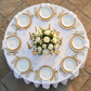 White Round Premium Polyester Tablecloth Size: 132 in | Wedding | Event | Wholesale by CV Linens