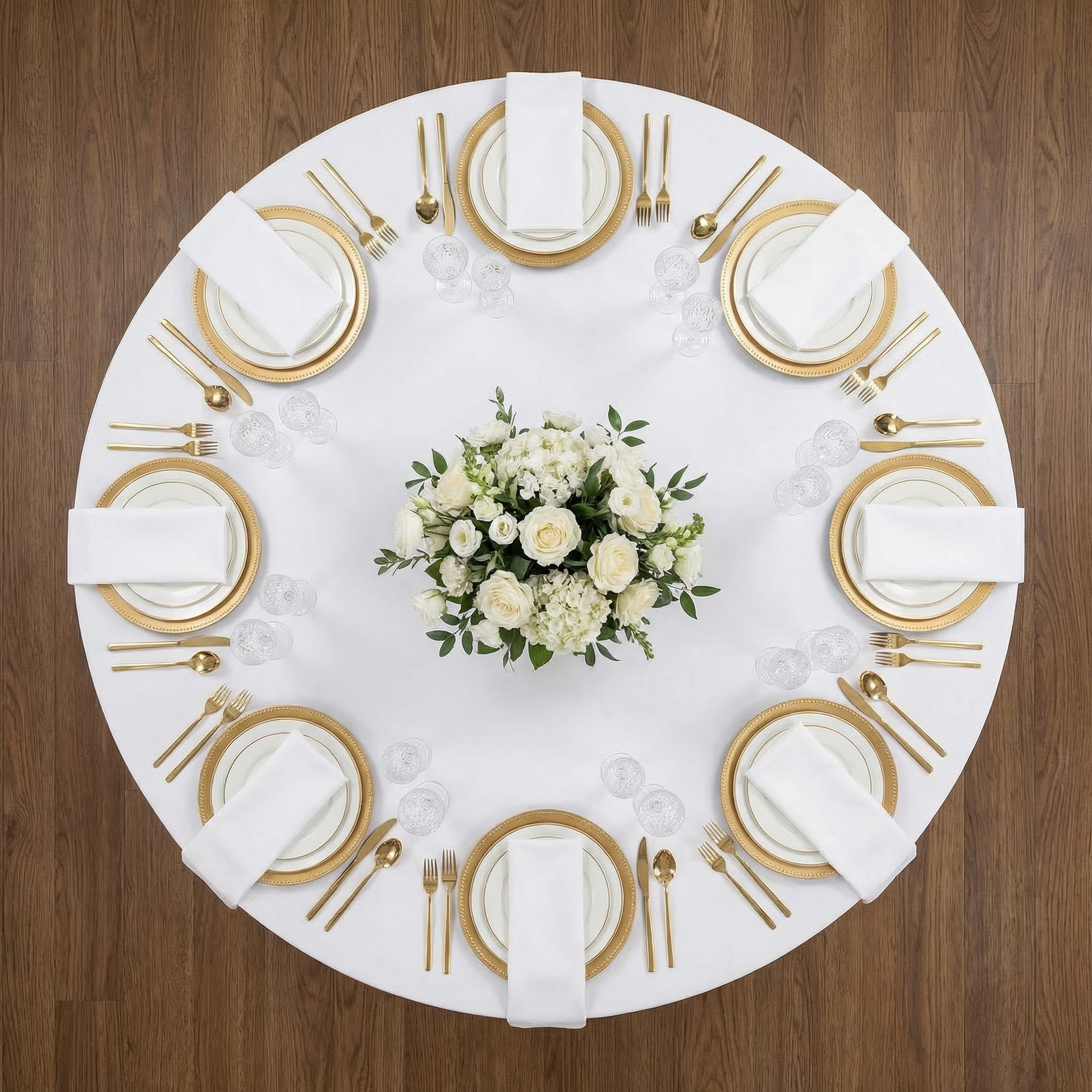 Scuba 132" Round Tablecloth - White - CV Linens