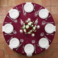 Velvet 132" Round Tablecloth - Burgundy - CV Linens