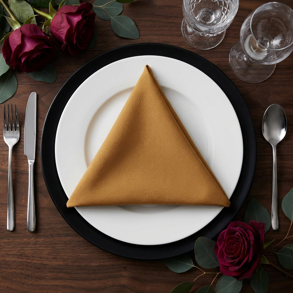 Premium Polyester Napkin 20"x20" - Gold - CV Linens