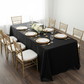 Lifestyle_Top_Black Satin 90" x 132" Rectangular Tablecloth