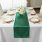 Lifestyle_Top_Emerald Green Glitz Sequin Table Runner Size: 12-13 X 108 in
