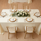 Lifestyle_Top_Ivory Rectangular Oblong Premium Polyester Tablecloth Size: 90 X 132 in