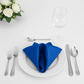 Lifestyle_Front_Royal Blue Lamour Satin Napkin Size: 20 X 20 in 