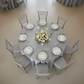 Lifestyle_Top_Silver Satin Round Tablecloth Size: 132 in