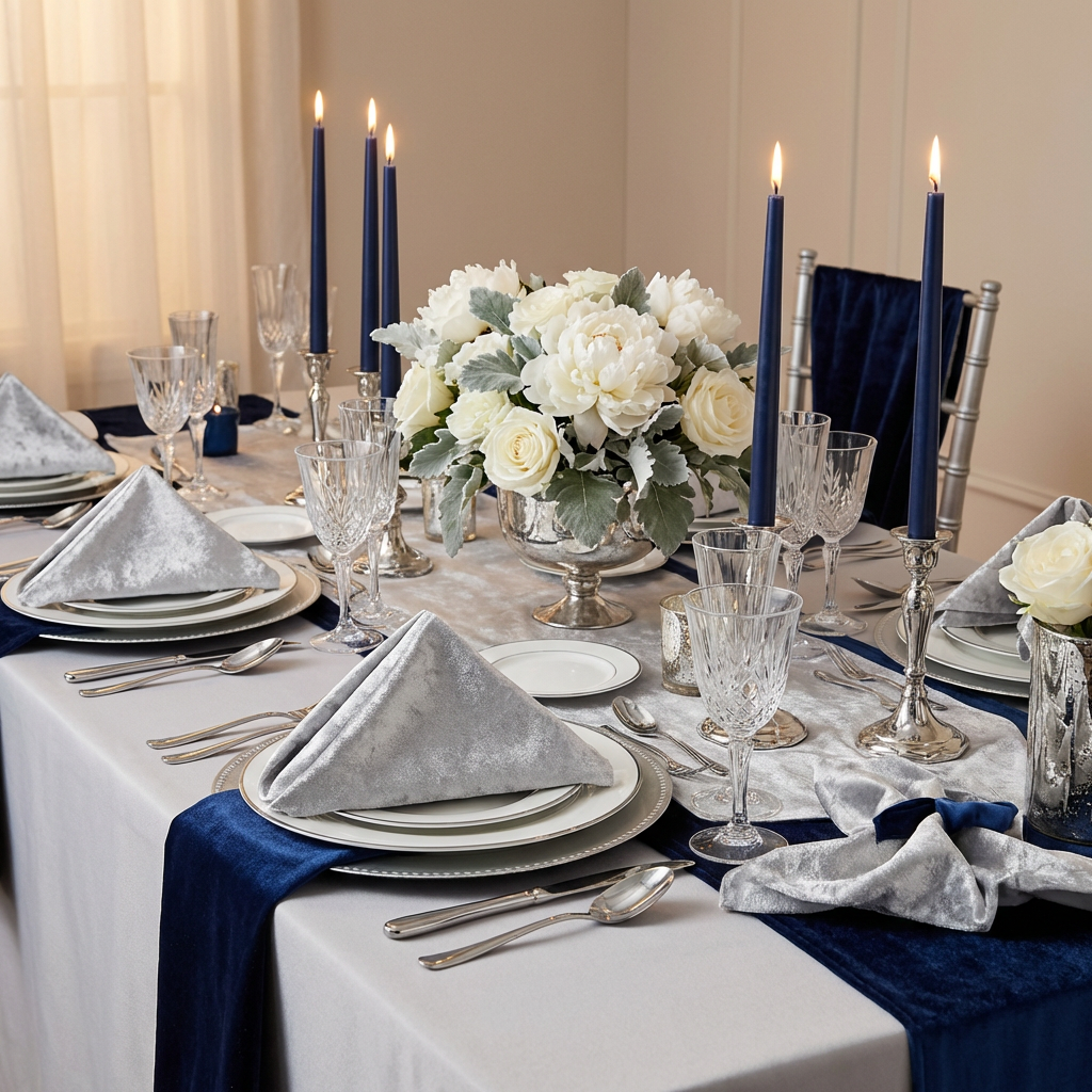 Velvet 20"x20" Linen Napkin - Silver - CV Linens