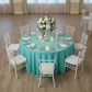 Top View with Chairs - Turquoise 120" Round Tablecloth