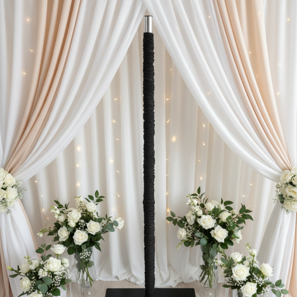 Lifesyle_Top_Black Spandex Upright Pole Cover Size: 10 ft 