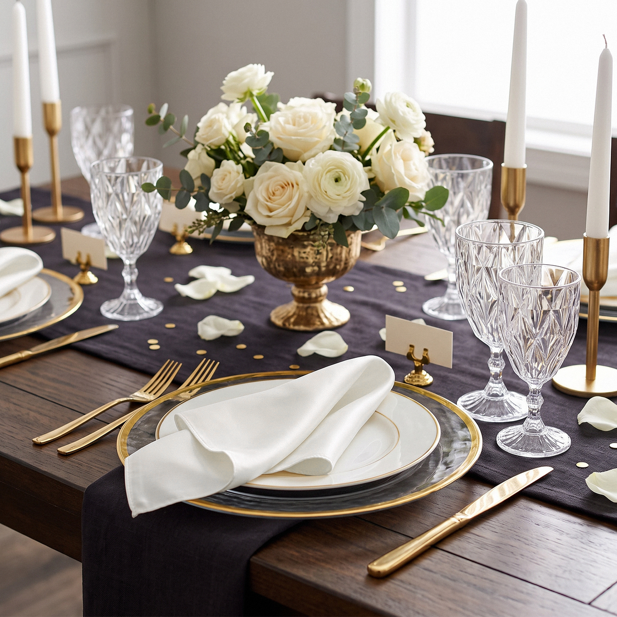Satin Napkin 20"x20" - Light Ivory/Off White