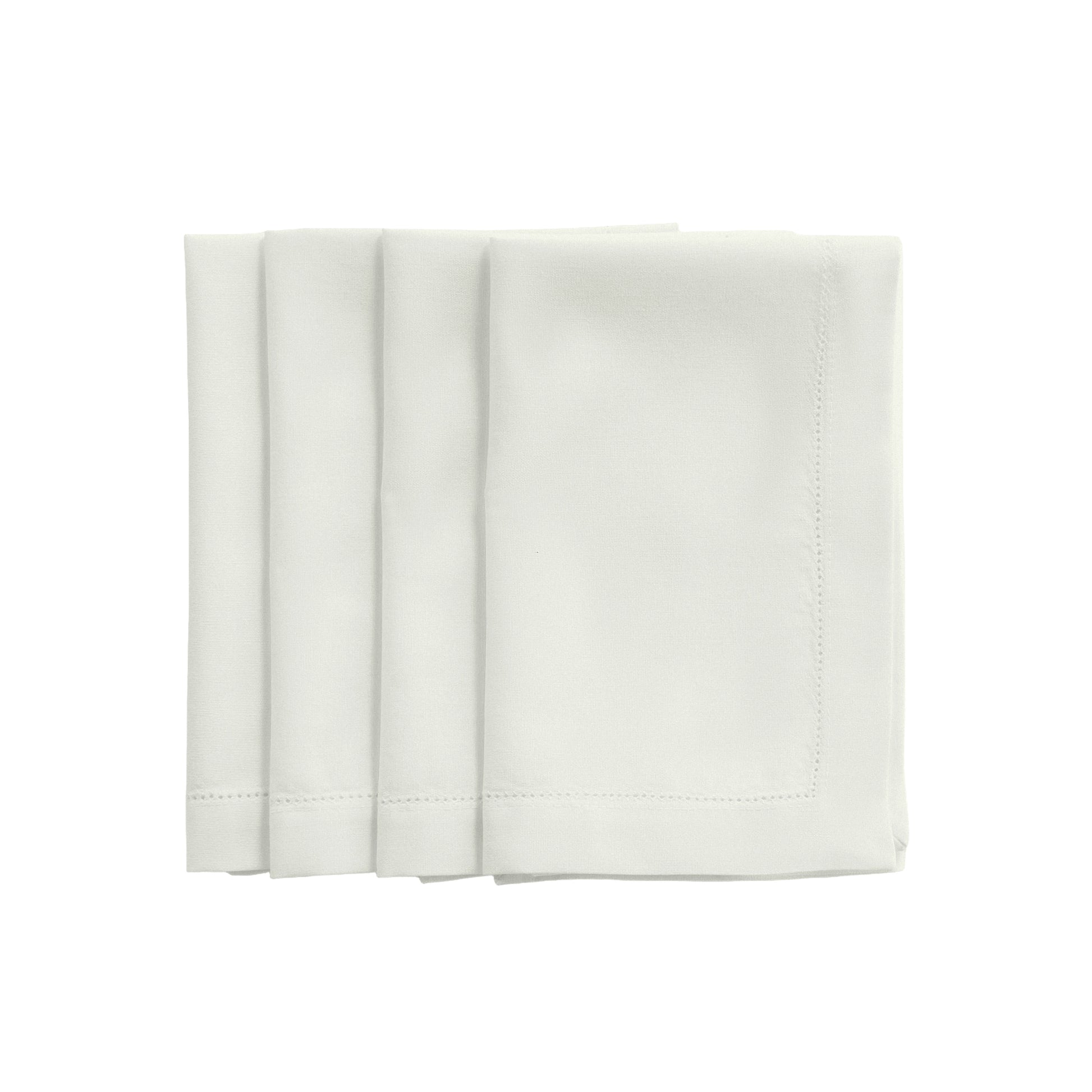 Light Ivory/Off White Hemstitch Linen Napkins folded bundle