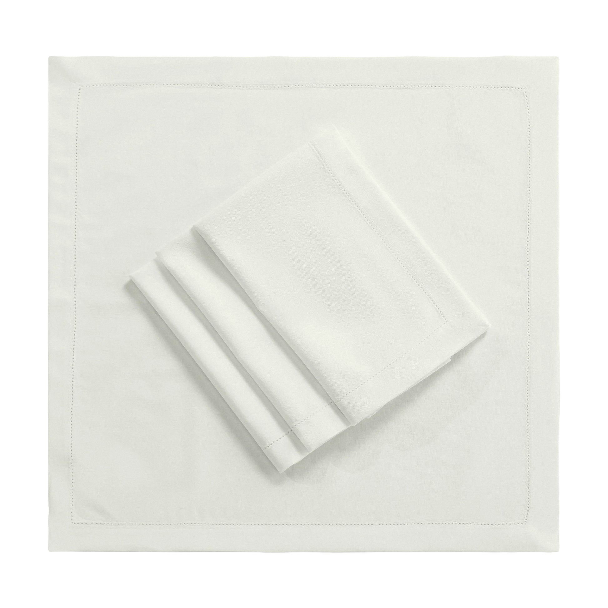 Light Ivory/Off WhiteHemstitch Linen Napkins full view