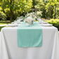 Velvet Table Runner Light Turquoise outdoor table setting