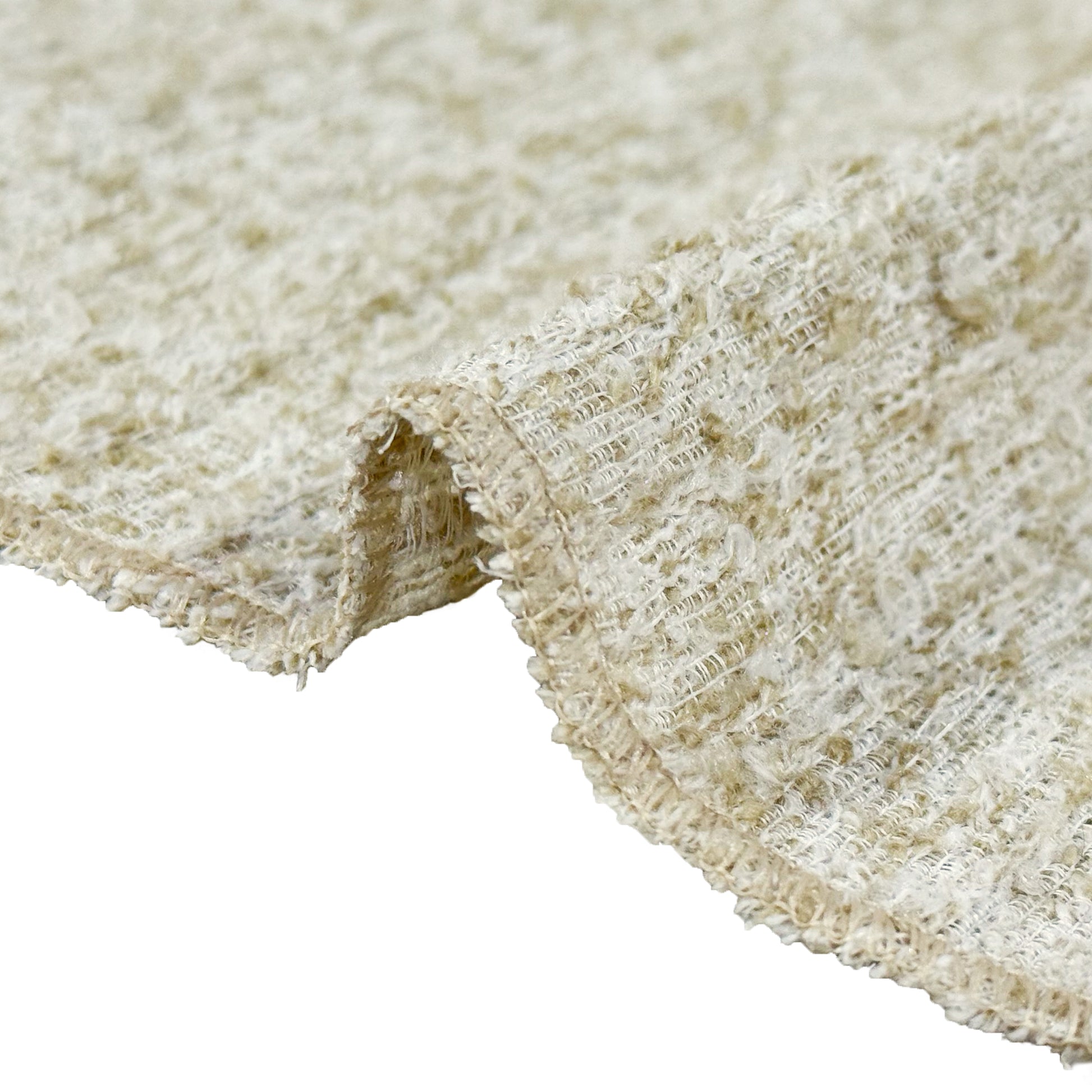 Luxury Boucle Rectangular Tablecloth Beige serged edge finish