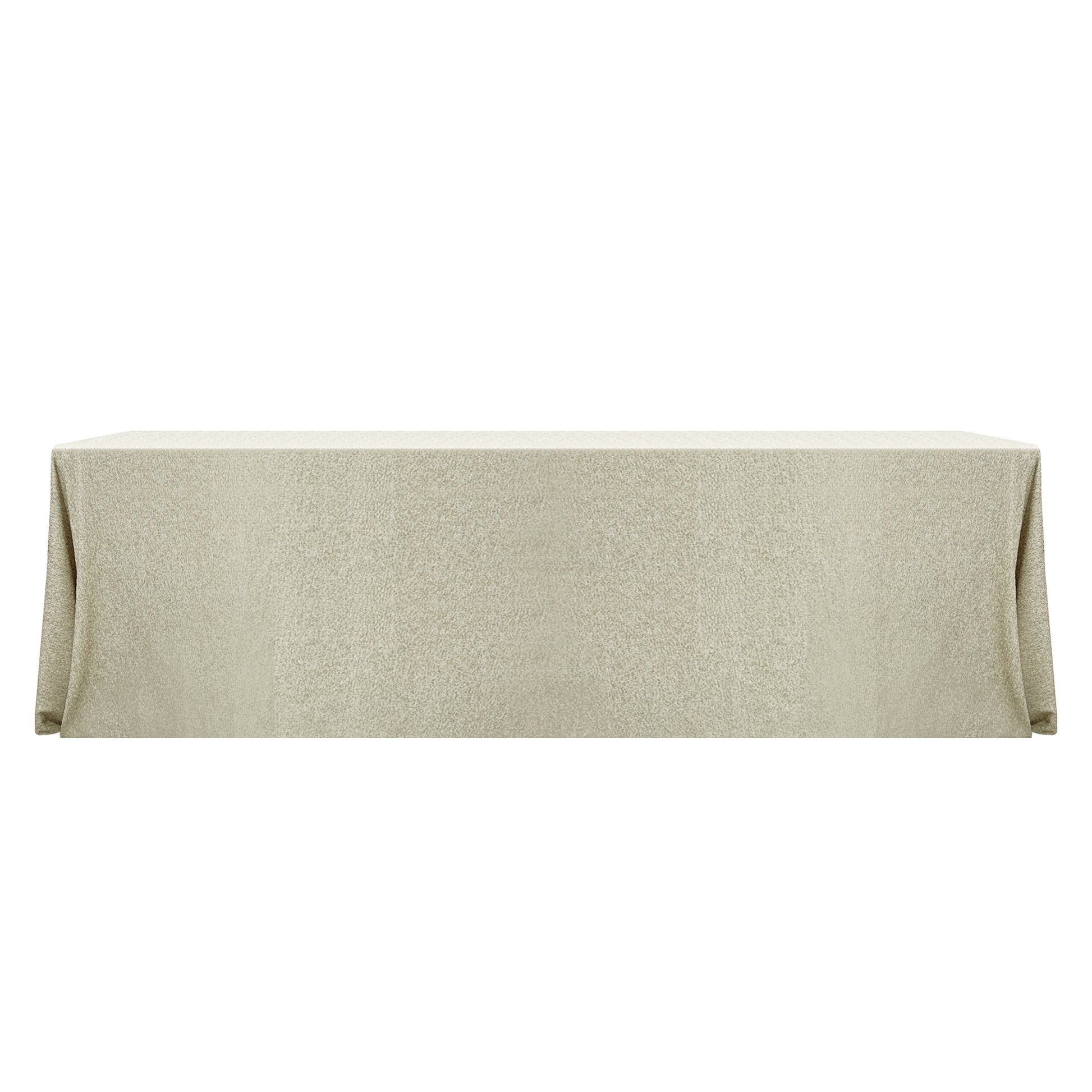 Luxury Boucle Rectangular Tablecloth Beige full view