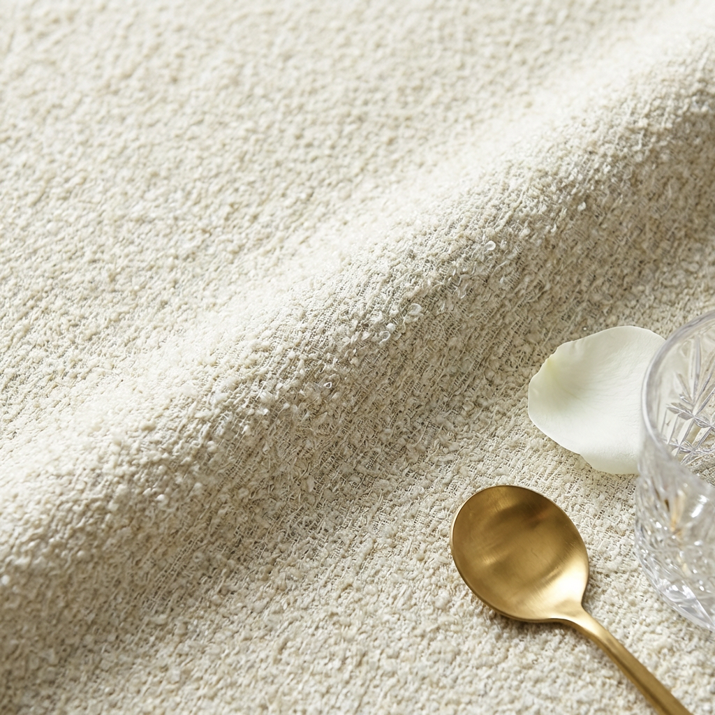 Luxury Boucle Beige fabric close up