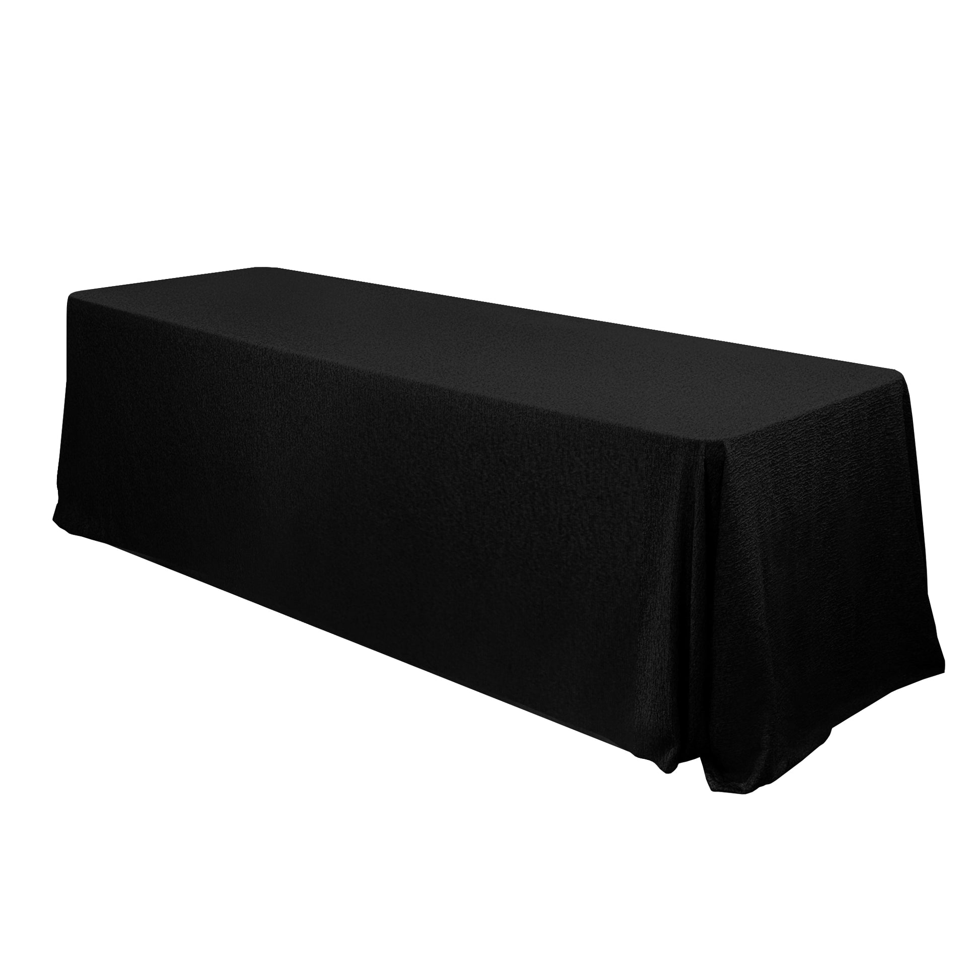Luxury Boucle Rectangular Tablecloth Black angled view