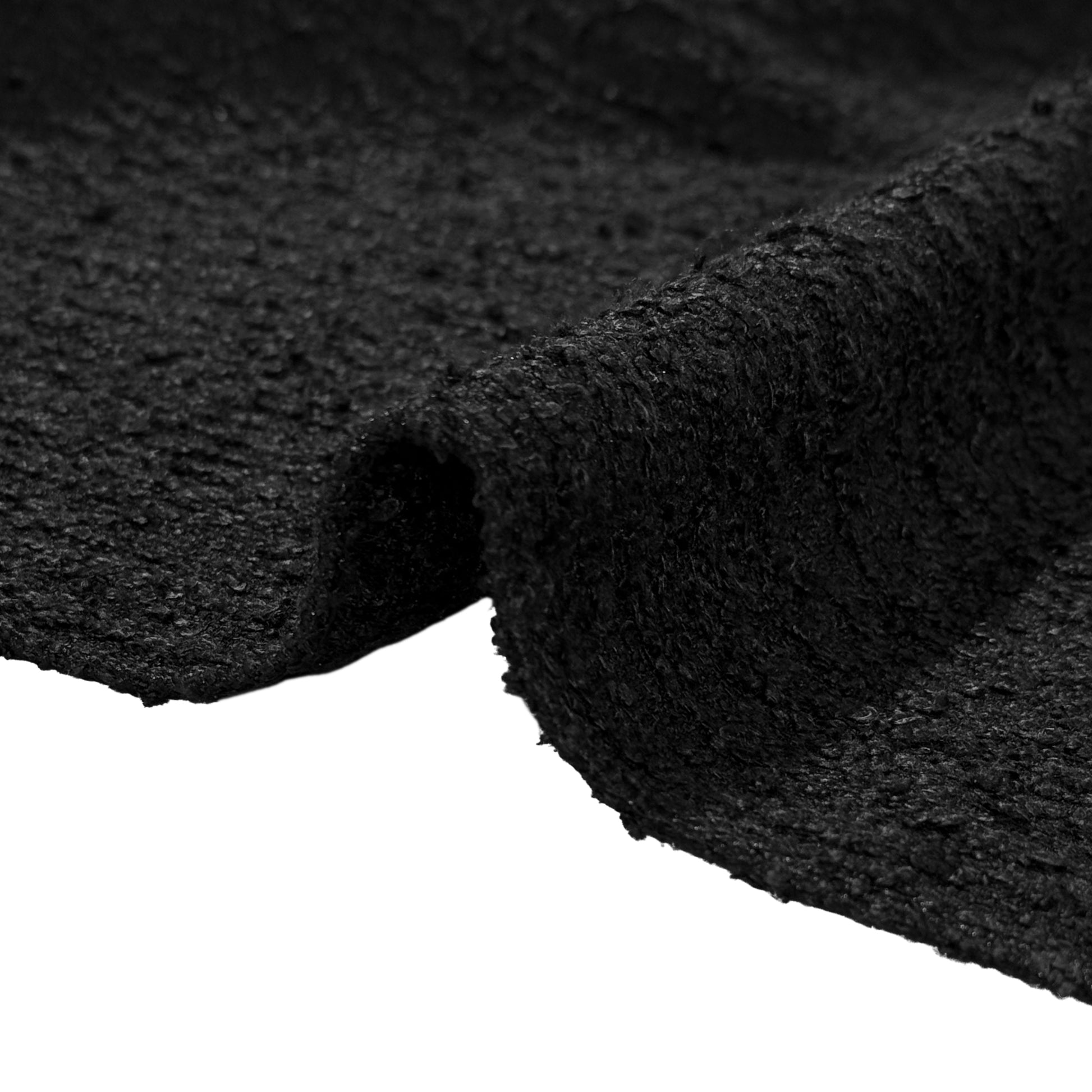Luxury Boucle Rectangular Tablecloth Black serged edge finish