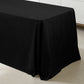 Luxury Boucle Rectangular Tablecloth Black end drop to the floor