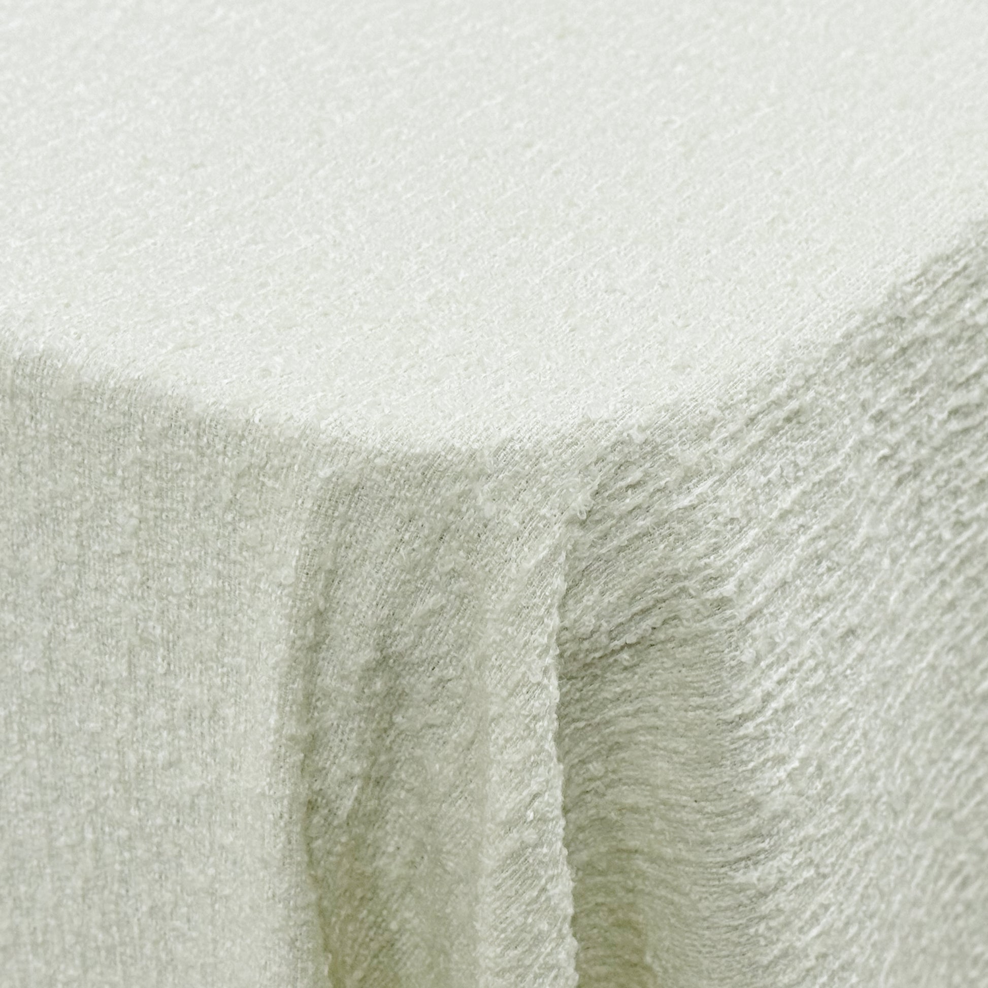 Luxury Boucle Rectangular Tablecloth Ivory close up