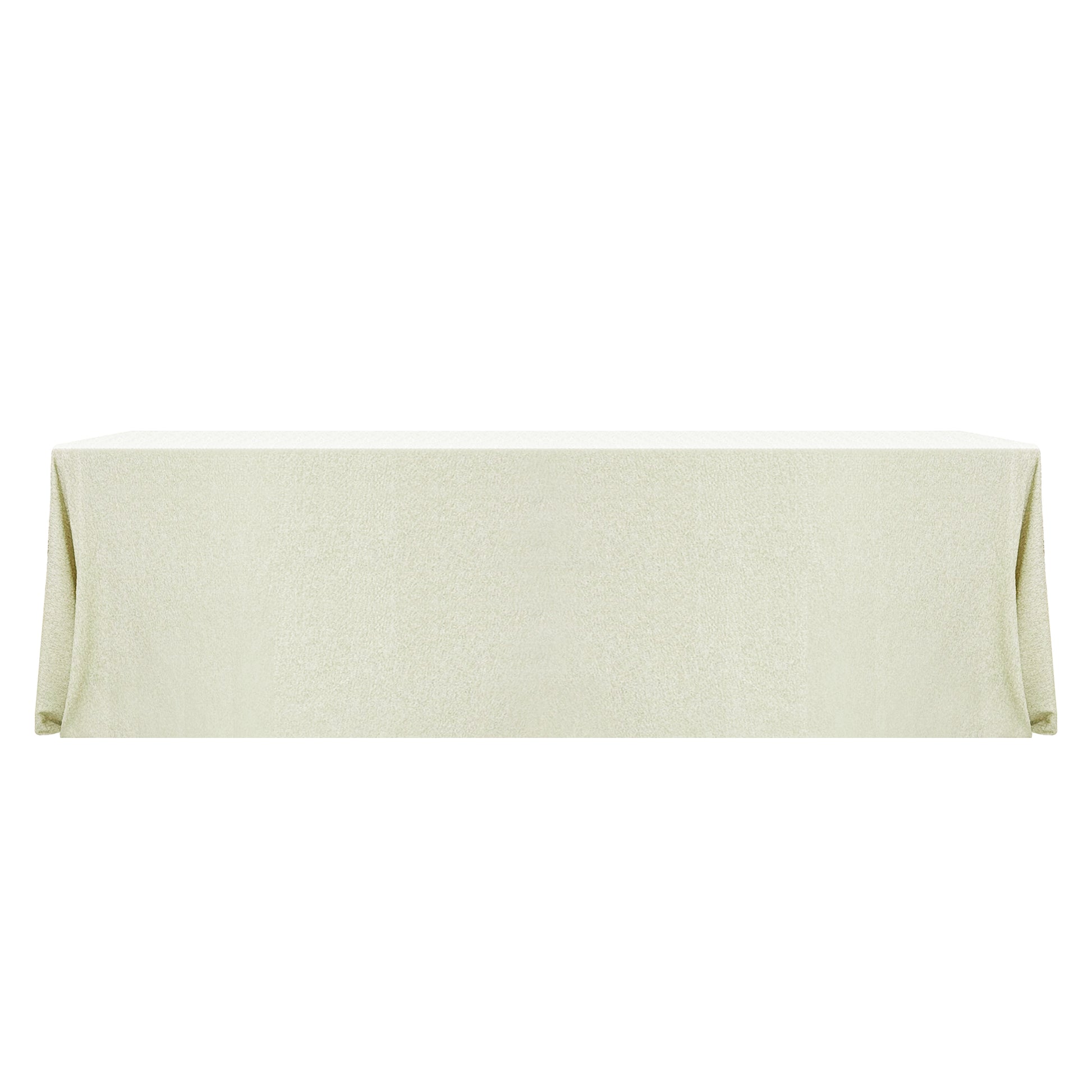 Luxury Boucle Rectangular Tablecloth Ivory full view