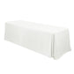 Luxury Boucle Rectangular Tablecloth - White angled view