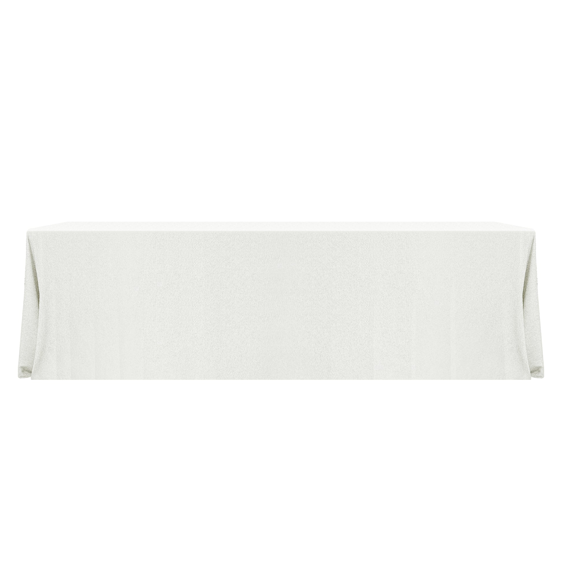 Luxury Boucle Rectangular Tablecloth - White full view