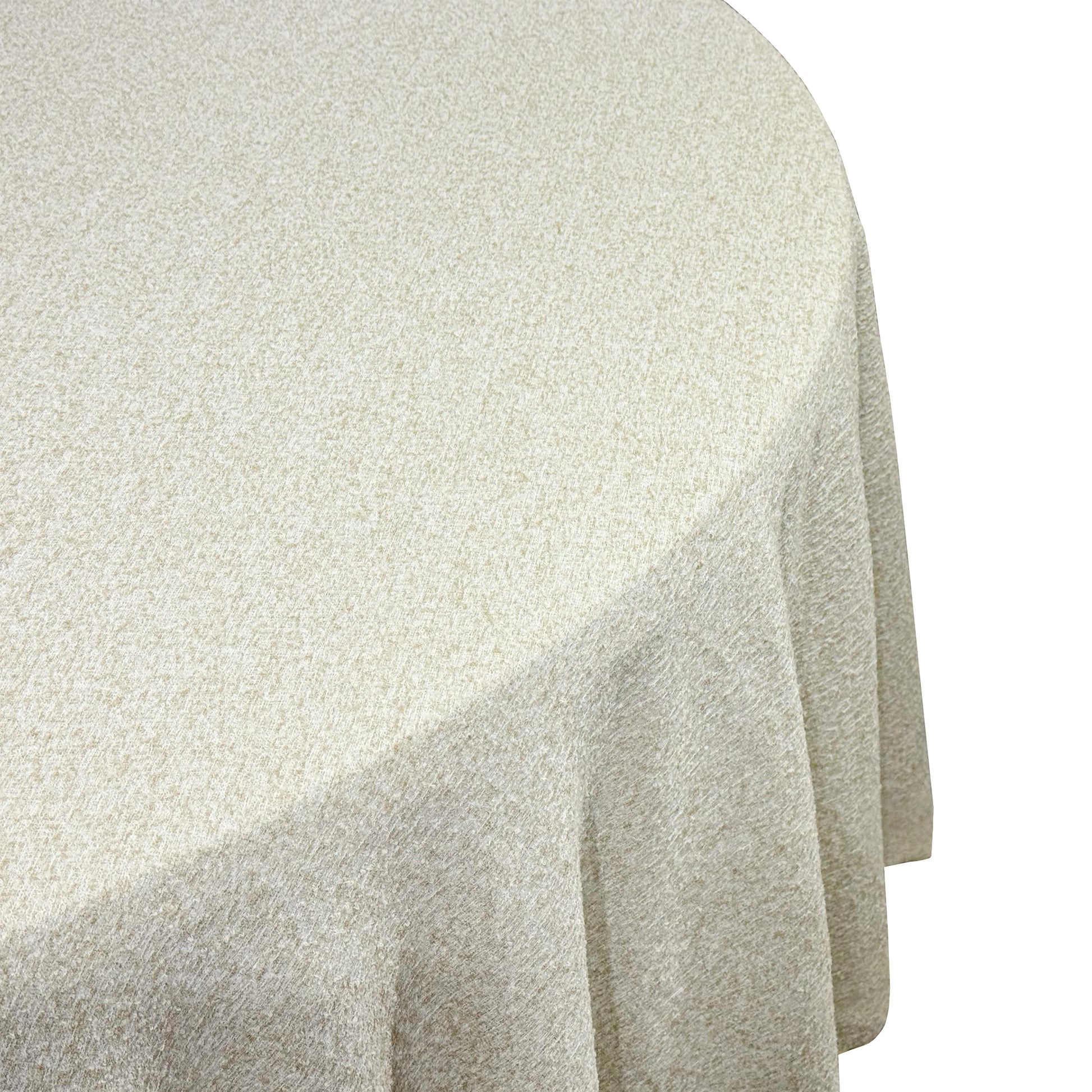 Luxury Boucle Round Tablecloth Beige close up