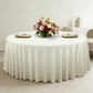 Luxury Boucle Round Tablecloth Beige mock up