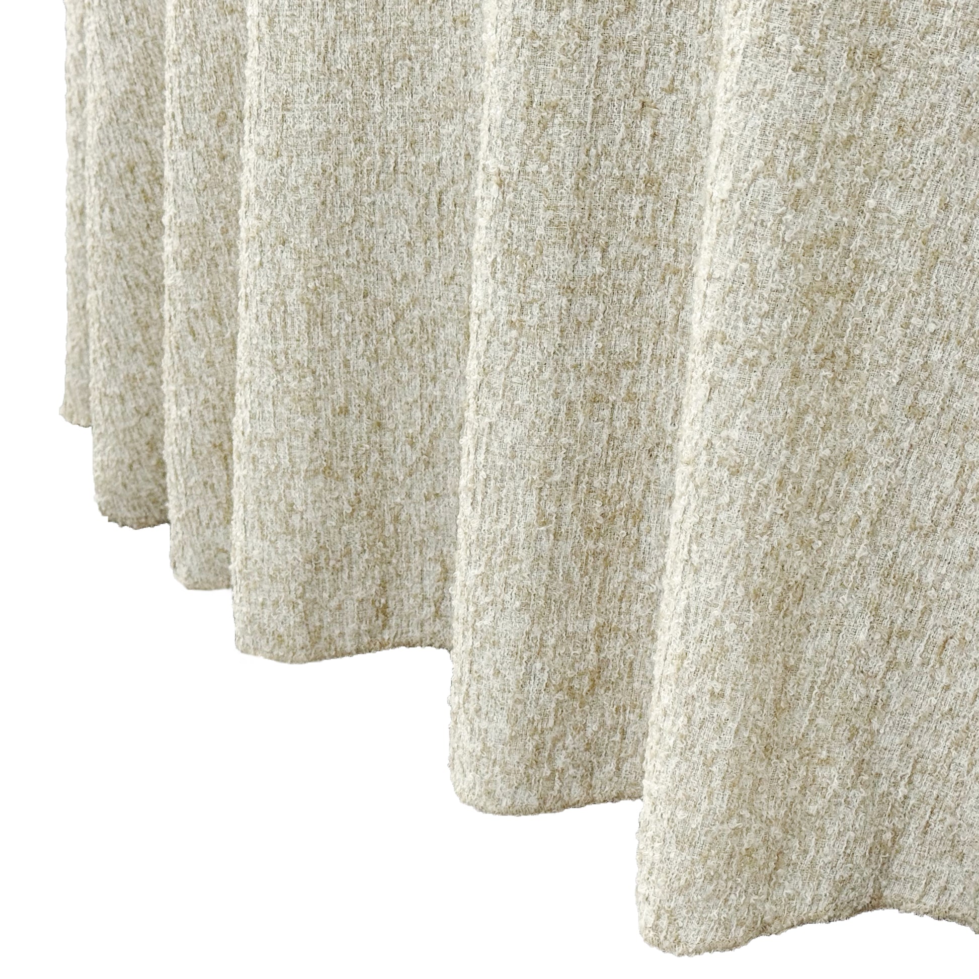Luxury Boucle Round Tablecloth Beige bottom drop
