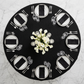 Luxury Boucle Round Tablecloth Black birdseye view
