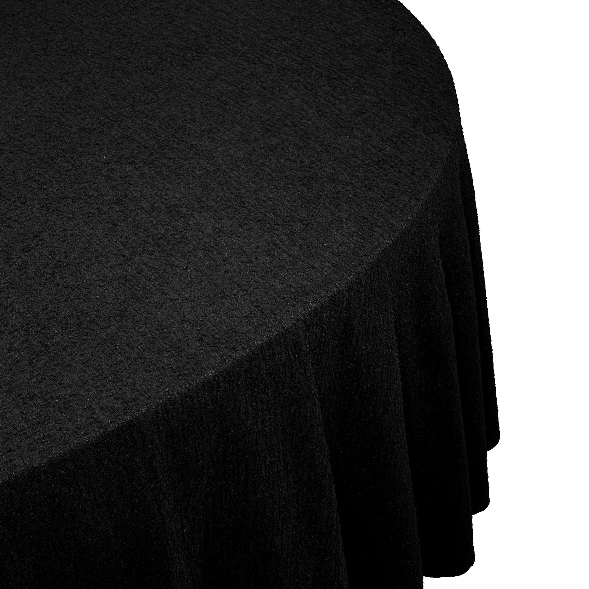 Luxury Boucle Round Tablecloth Black close up