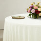 Luxury Boucle Round Tablecloth Ivory  with ivory napkin and charger plate